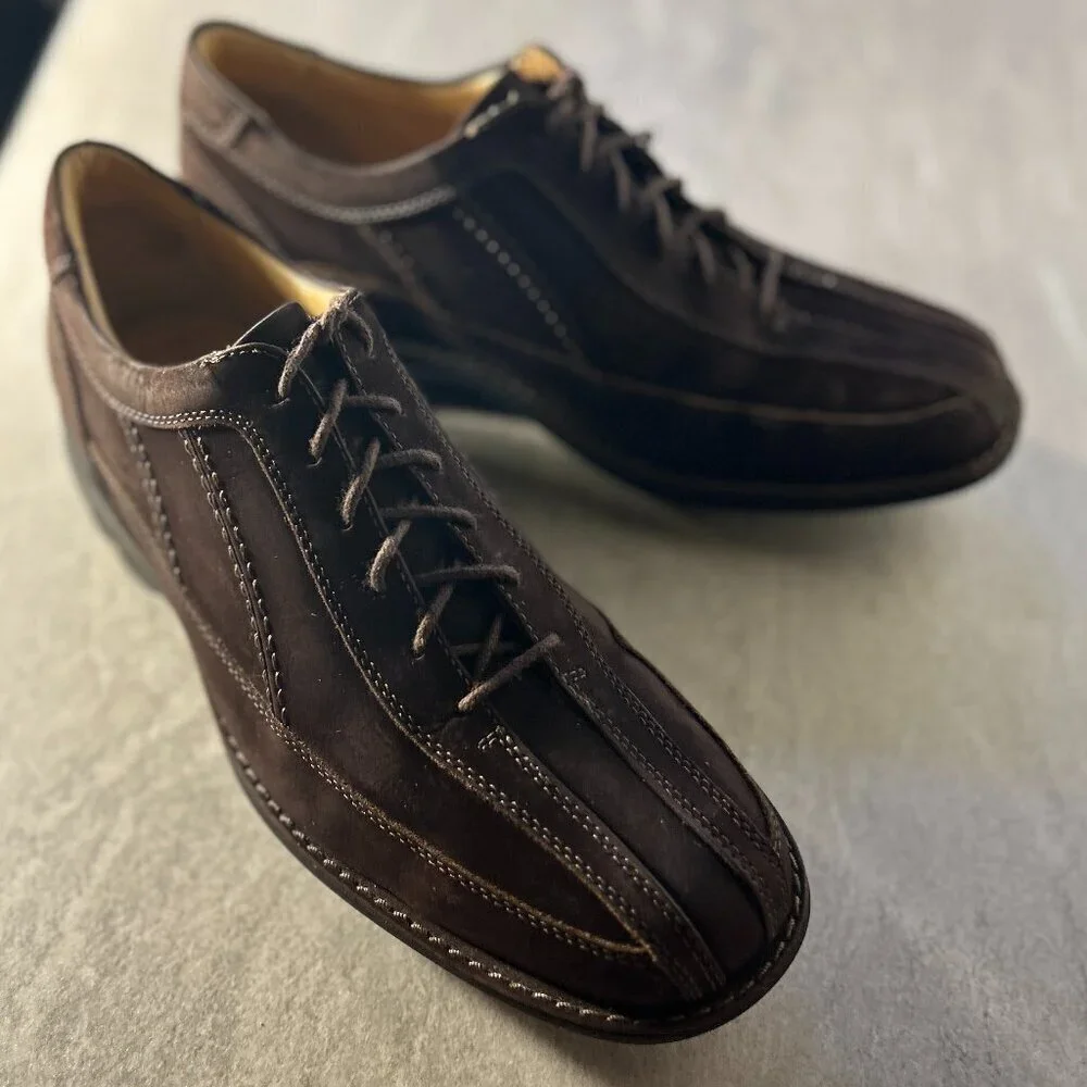 Johnston & Murphy SZ9 Brown Suede Leather Oxford Shoe Retro Office Sturdy Staple